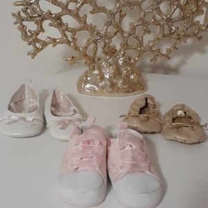 6-9 months baby crib shoe girl bundle of 3 pairs